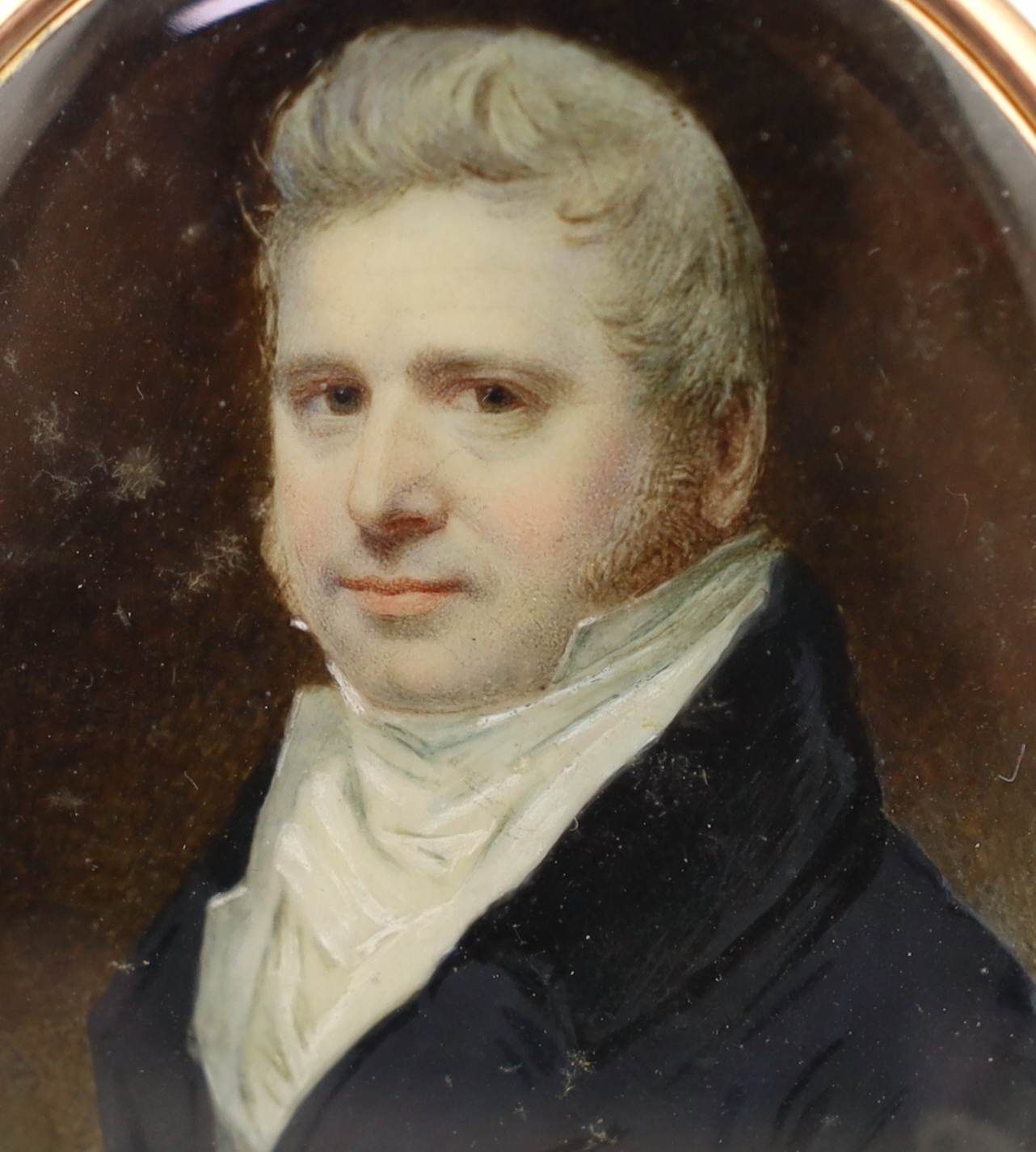 George Patten ARA (British, 1801-1865), Portrait miniature of a gentleman, watercolour on ivory, 6.1 x 5.2cm. CITES Submission reference AG5S3K8K